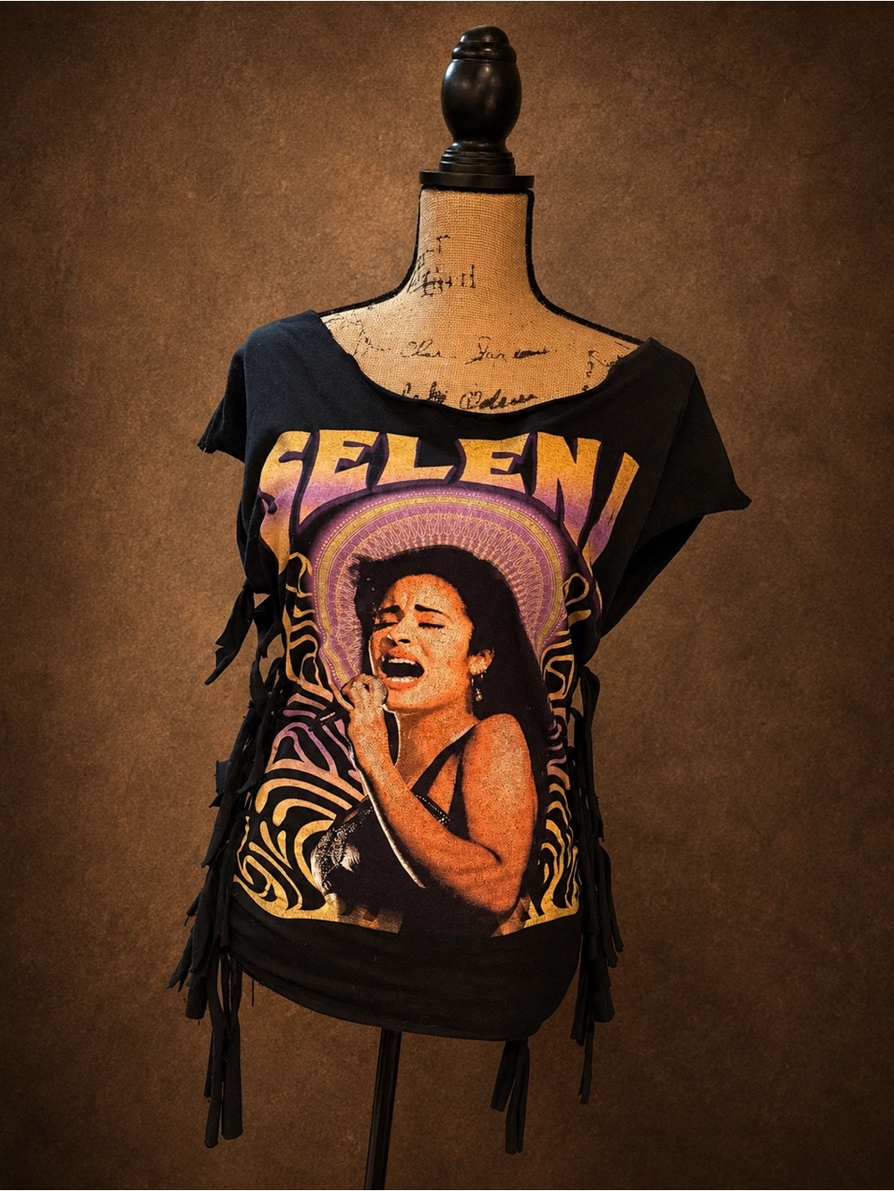 Selena Black Fringe Graphic Tee